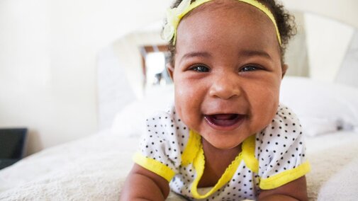 baby girl smiling